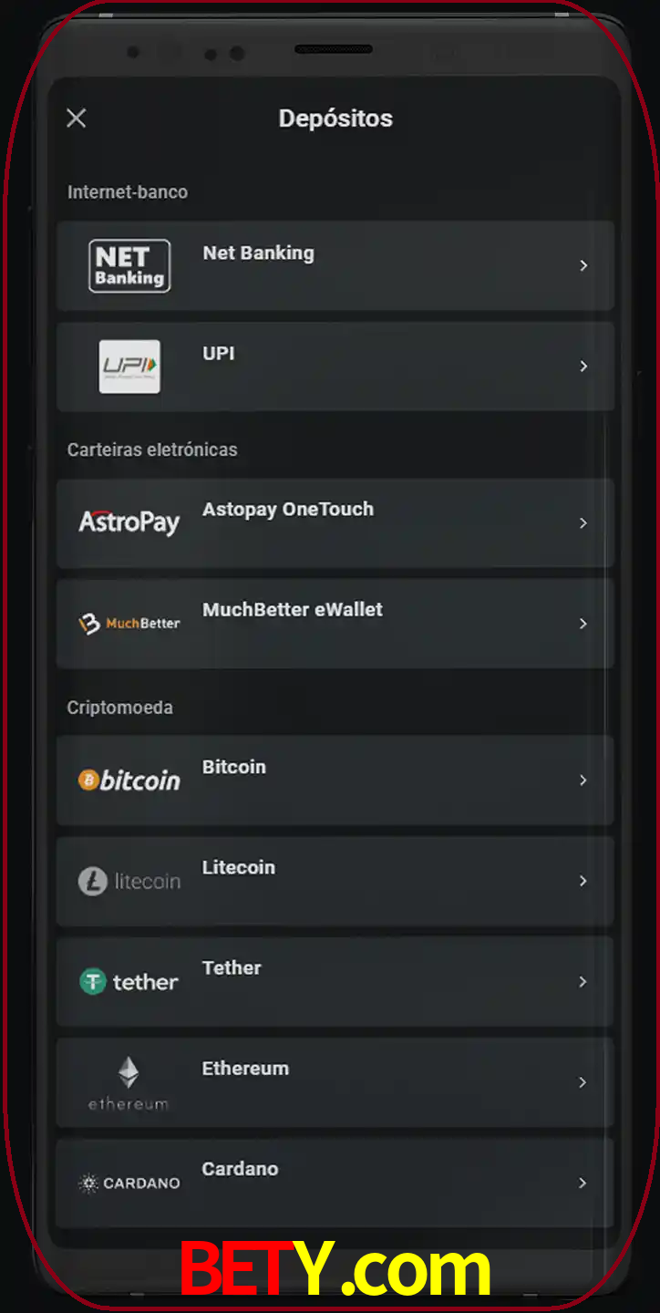 Você pode usar métodos alternativos de depósito.