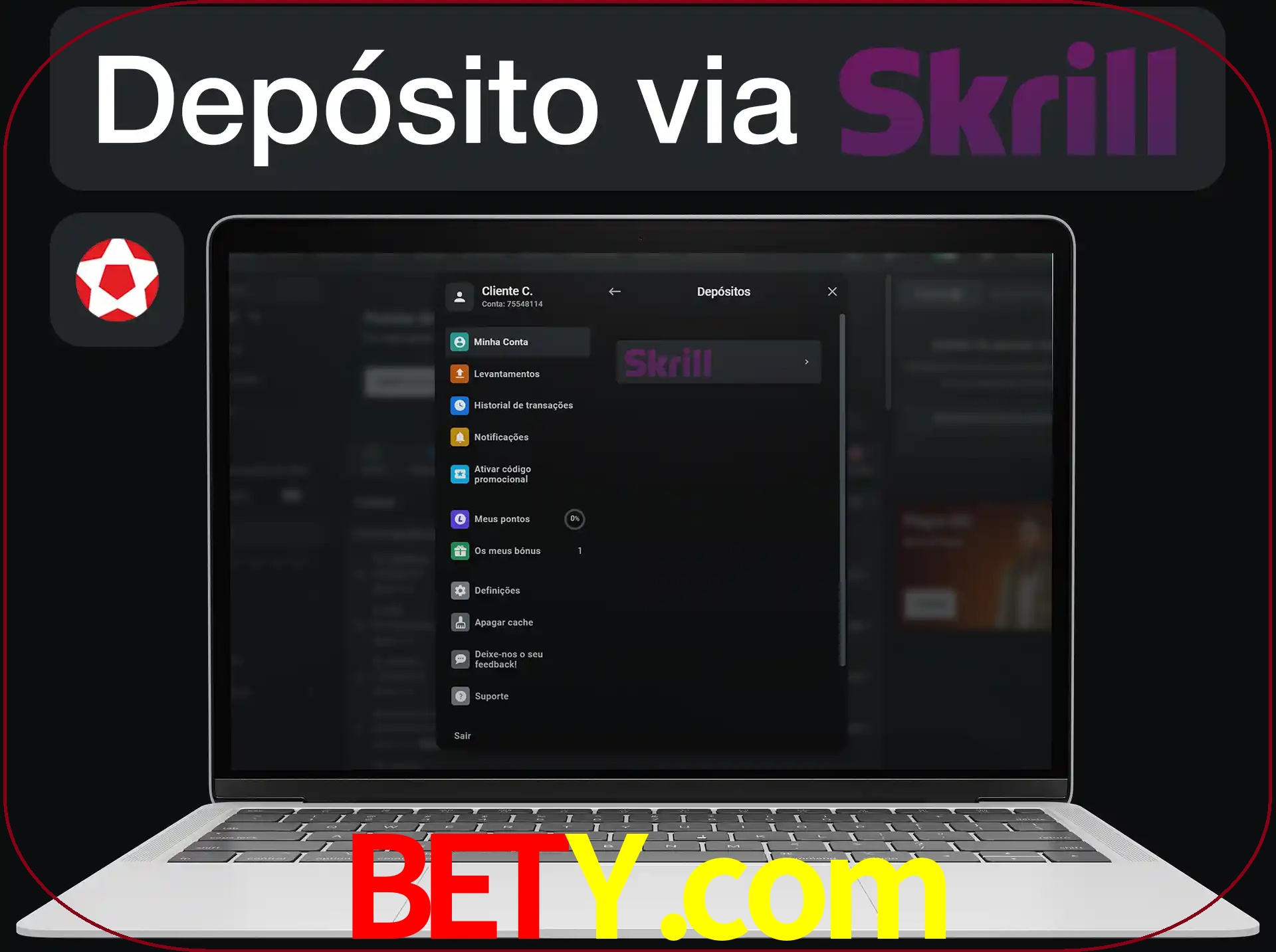 Fazer depósitos com Skrill.