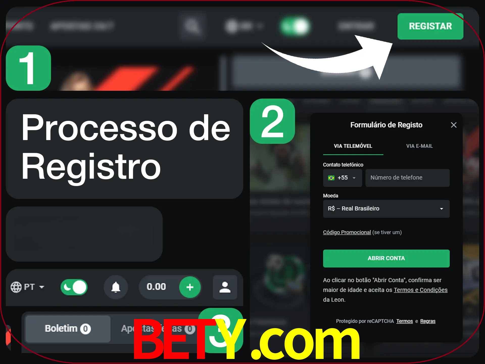 O processo de registro na LeonBet é simples.